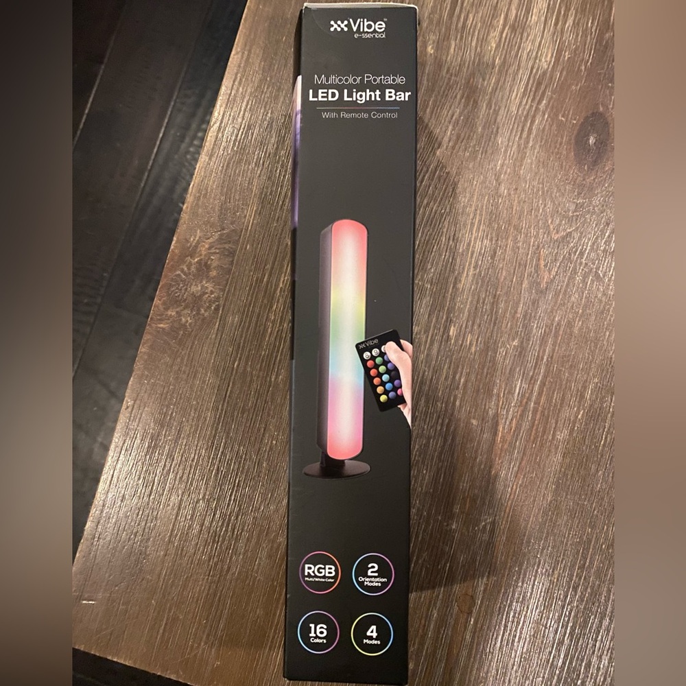 Vibe Multicolor Portable LED Light Bar with Remote Control. brand new